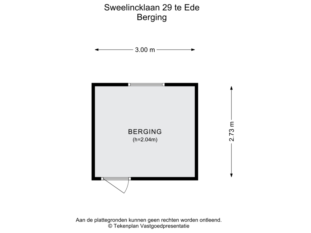 Bekijk plattegrond van Berging van Sweelincklaan 29