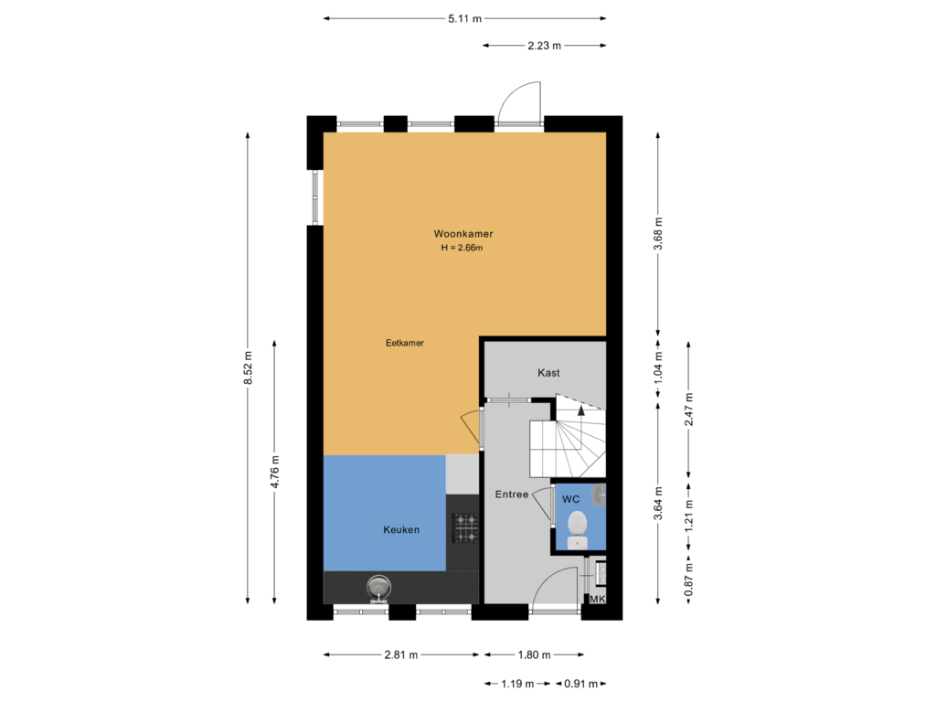 Bekijk plattegrond van Begane grond van Elisabethhoeve 8