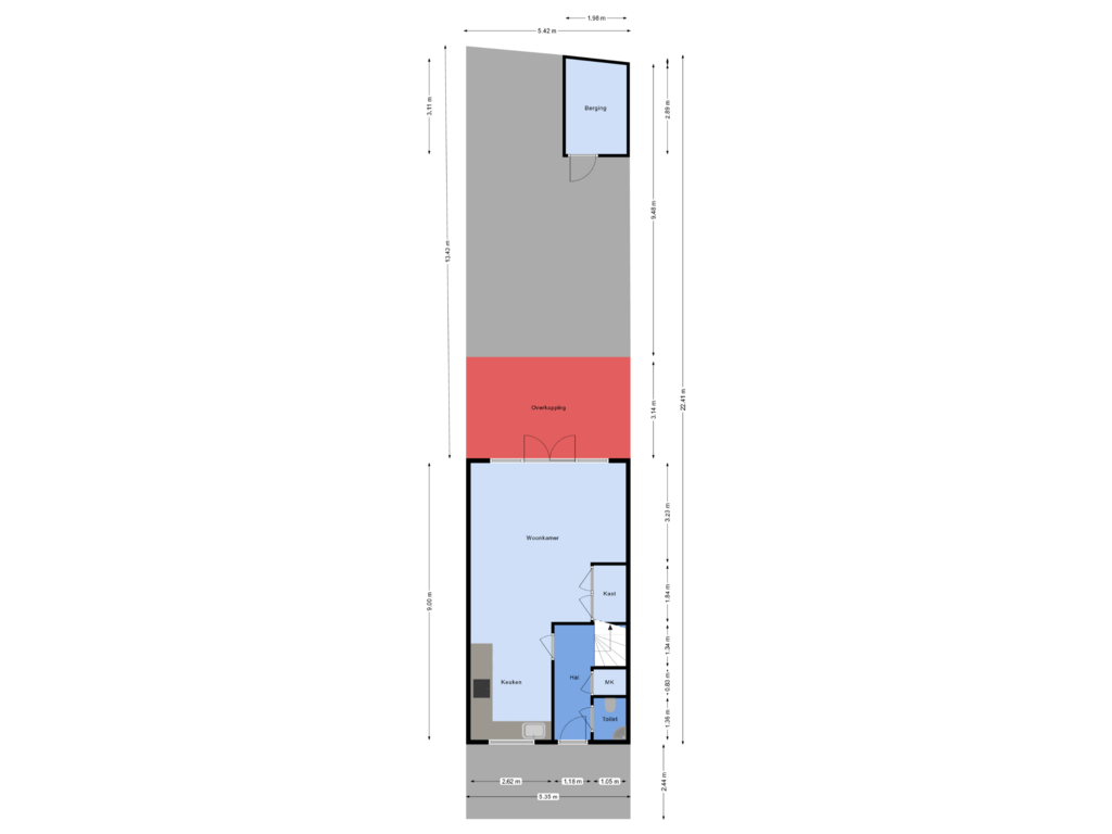 View floorplan of Begane grond en tuin of Wintervlinderhof 2