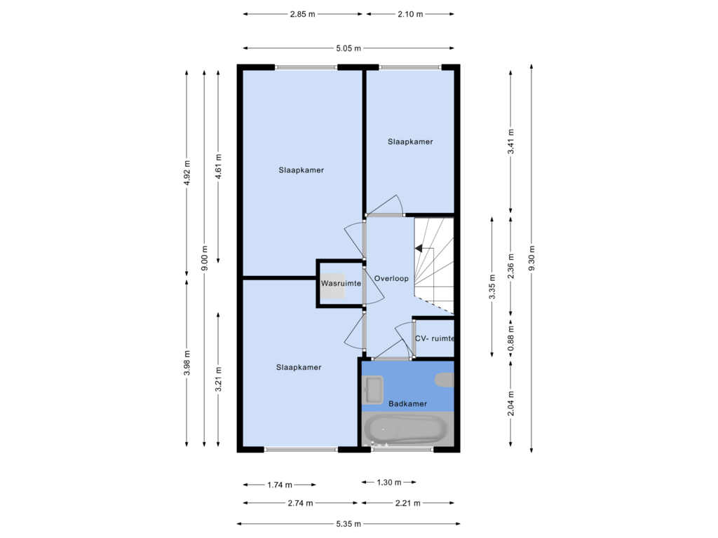 View floorplan of Eerste verdieping of Wintervlinderhof 2