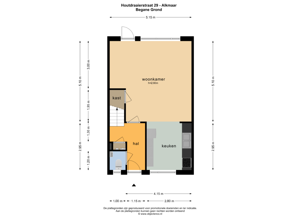 Bekijk plattegrond van BEGANE GROND van Houtdraaierstraat 29