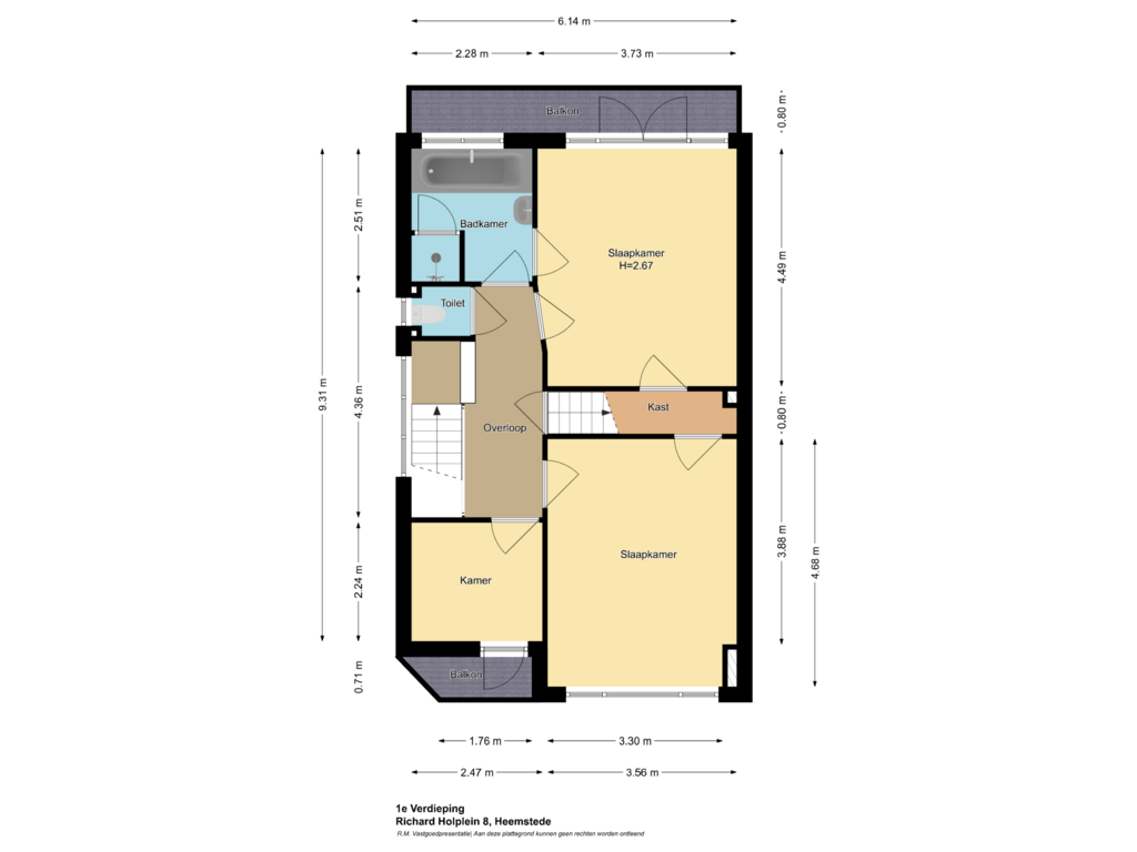 Bekijk plattegrond van 1e Verdieping van Richard Holplein 8