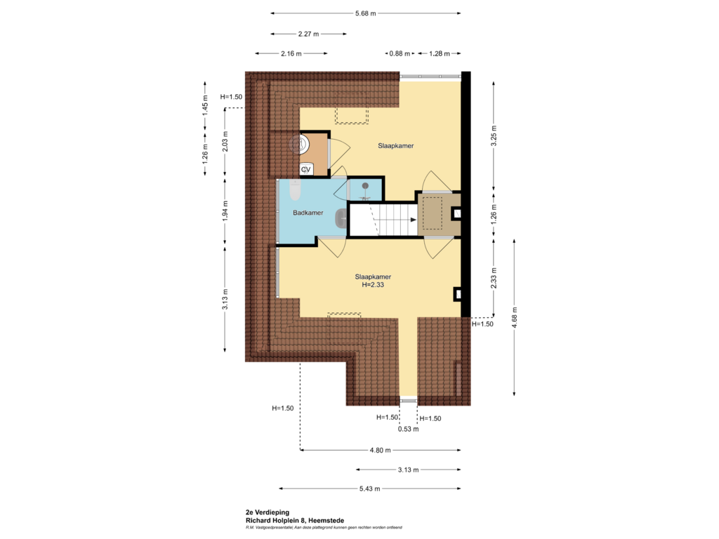 Bekijk plattegrond van 2e Verdieping van Richard Holplein 8