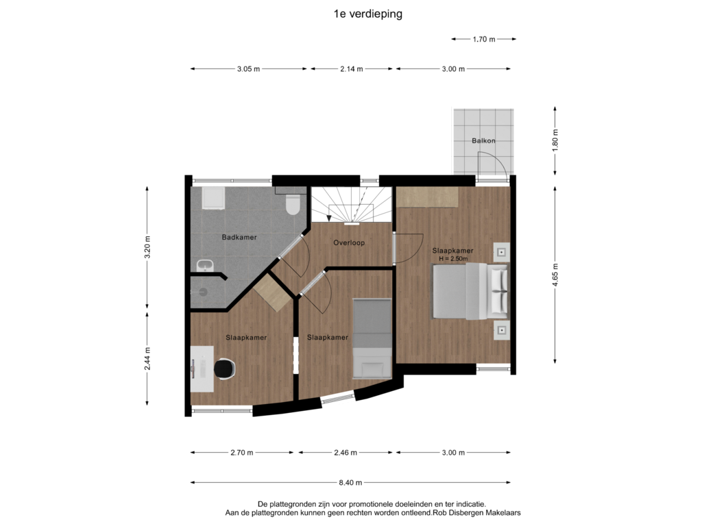 Bekijk plattegrond van 1e verdieping van Rode Kruislaan 25