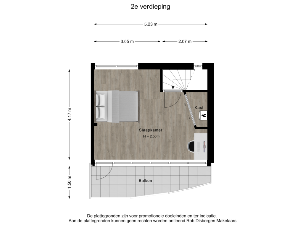 Bekijk plattegrond van 2e verdieping van Rode Kruislaan 25