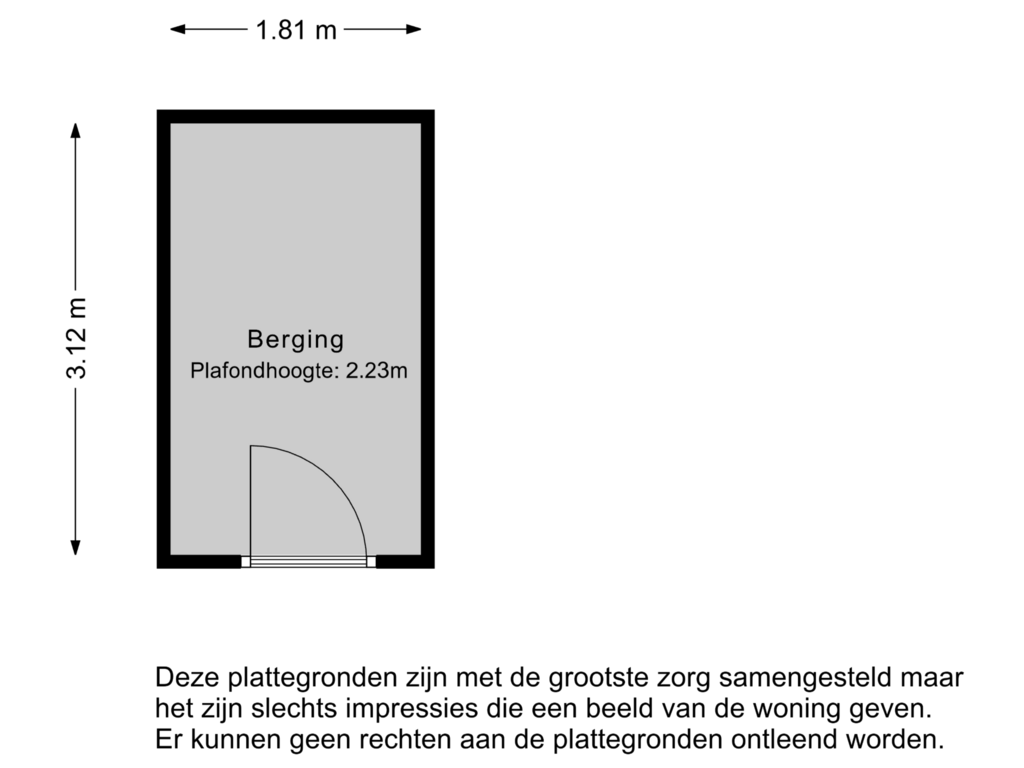 View floorplan of Berging of Damstraat 26