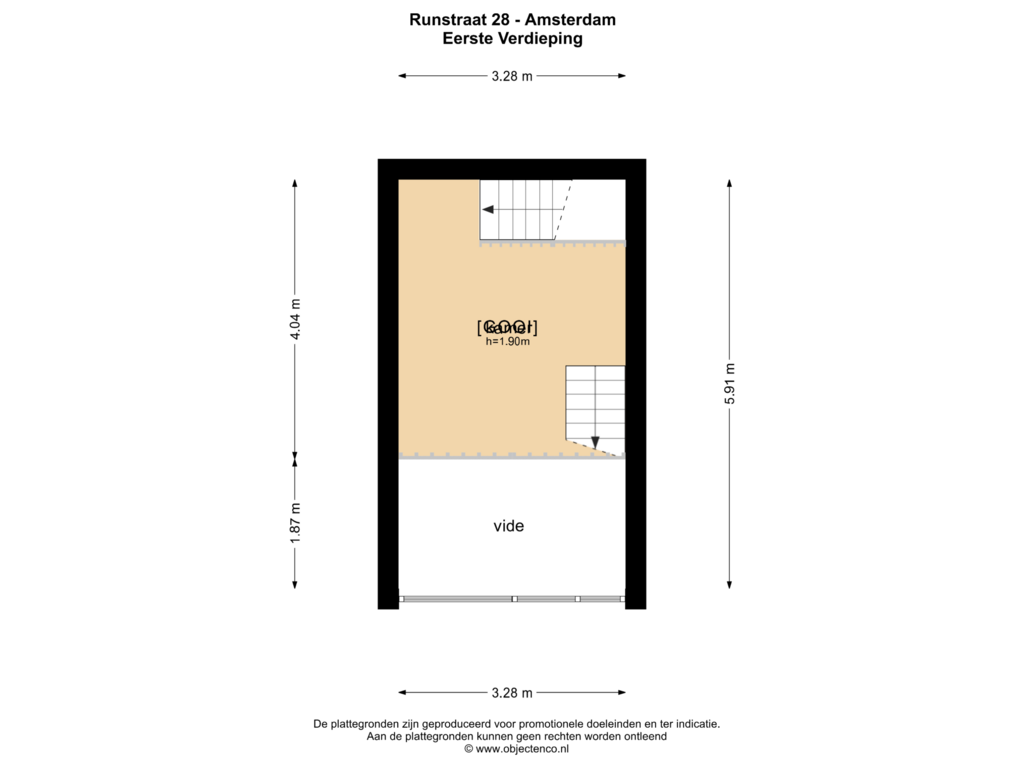 Bekijk plattegrond van EERSTE VERDIEPING van Runstraat 28