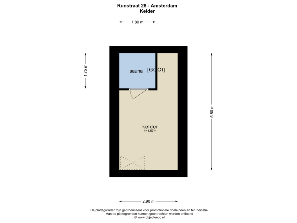 Bekijk plattegrond van KELDER van Runstraat 28