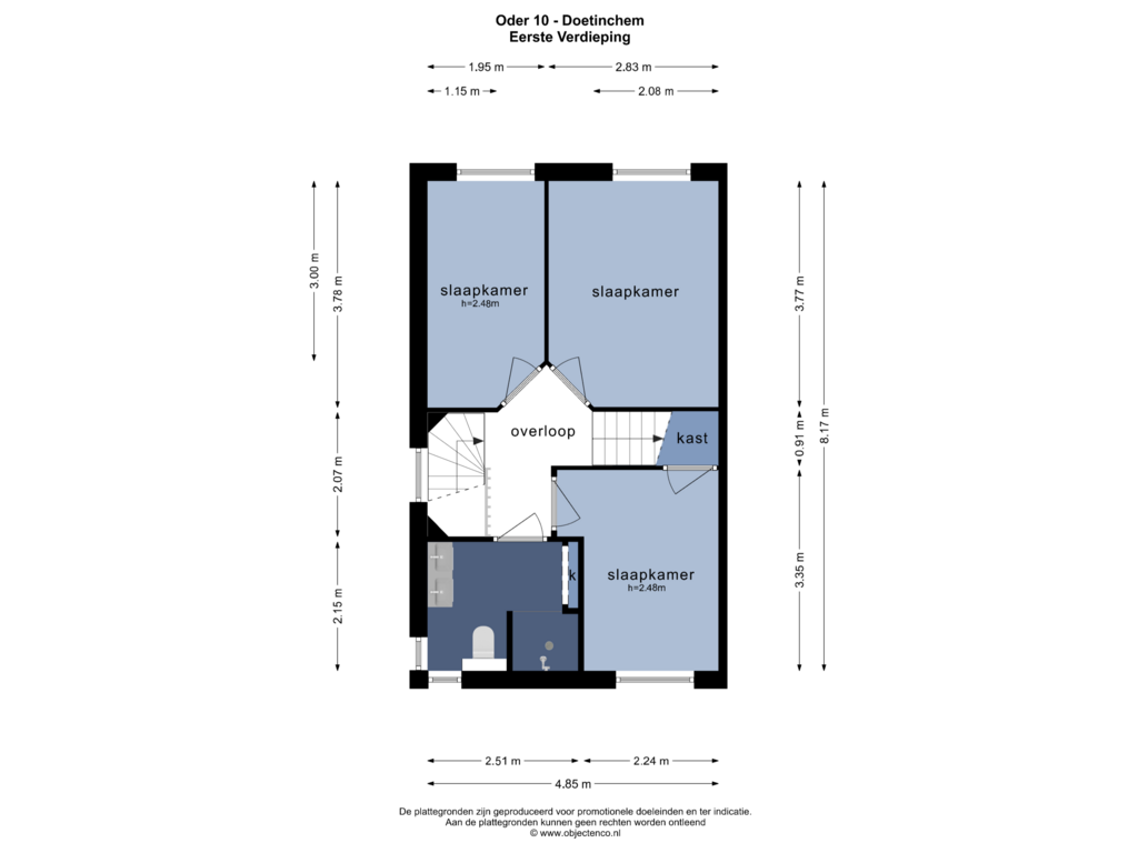 View floorplan of EERSTE VERDIEPING of Oder 10