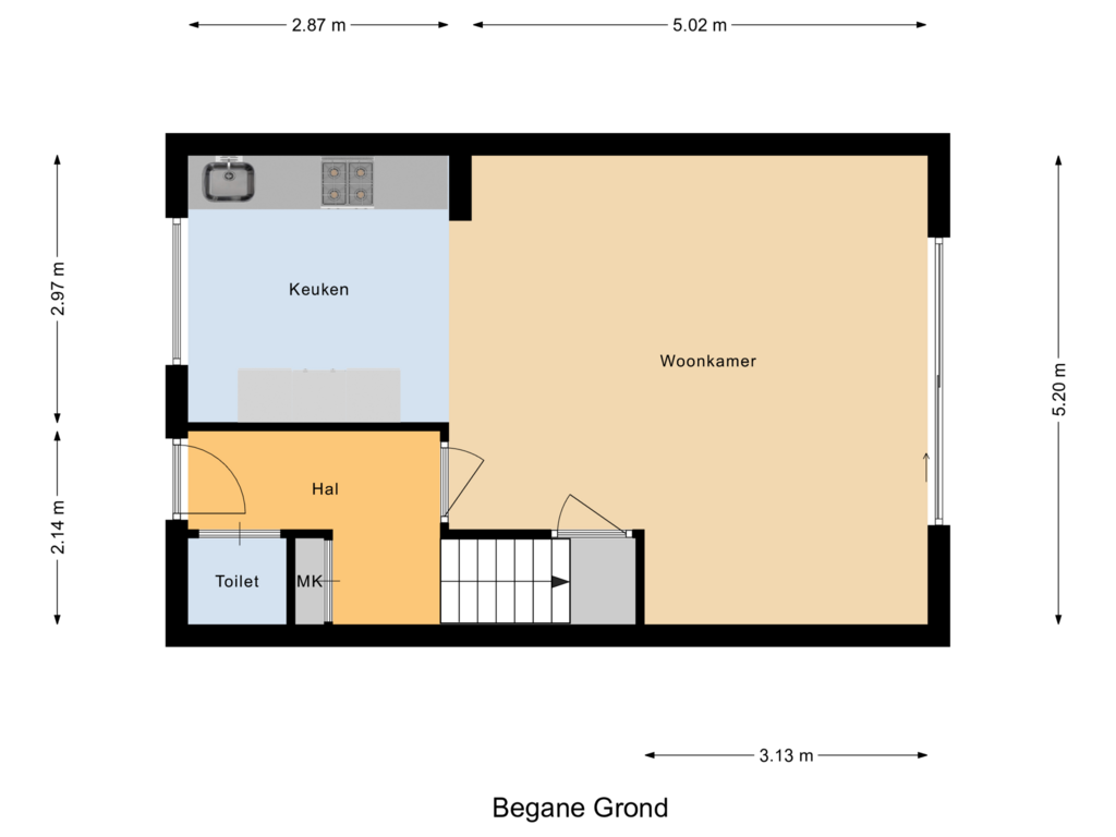 Bekijk plattegrond van Begane Grond van Trommelstraat 2