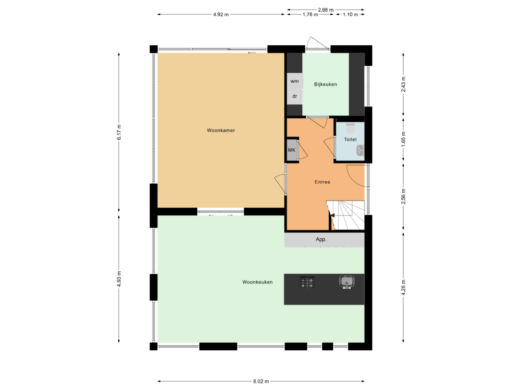 View floorplan of Begane grond of Gerhard Nijlandstraat 19-B