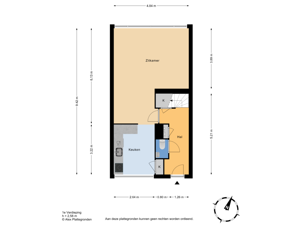 View floorplan of 1e Verdieping of Westlandseweg 81