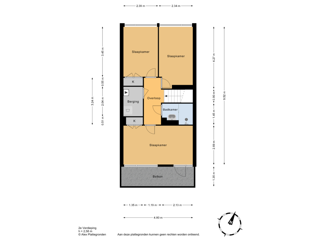 View floorplan of 2e Verdieping of Westlandseweg 81