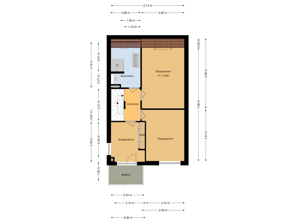 Bekijk plattegrond van Eerste verdieping van Bosgouw 3