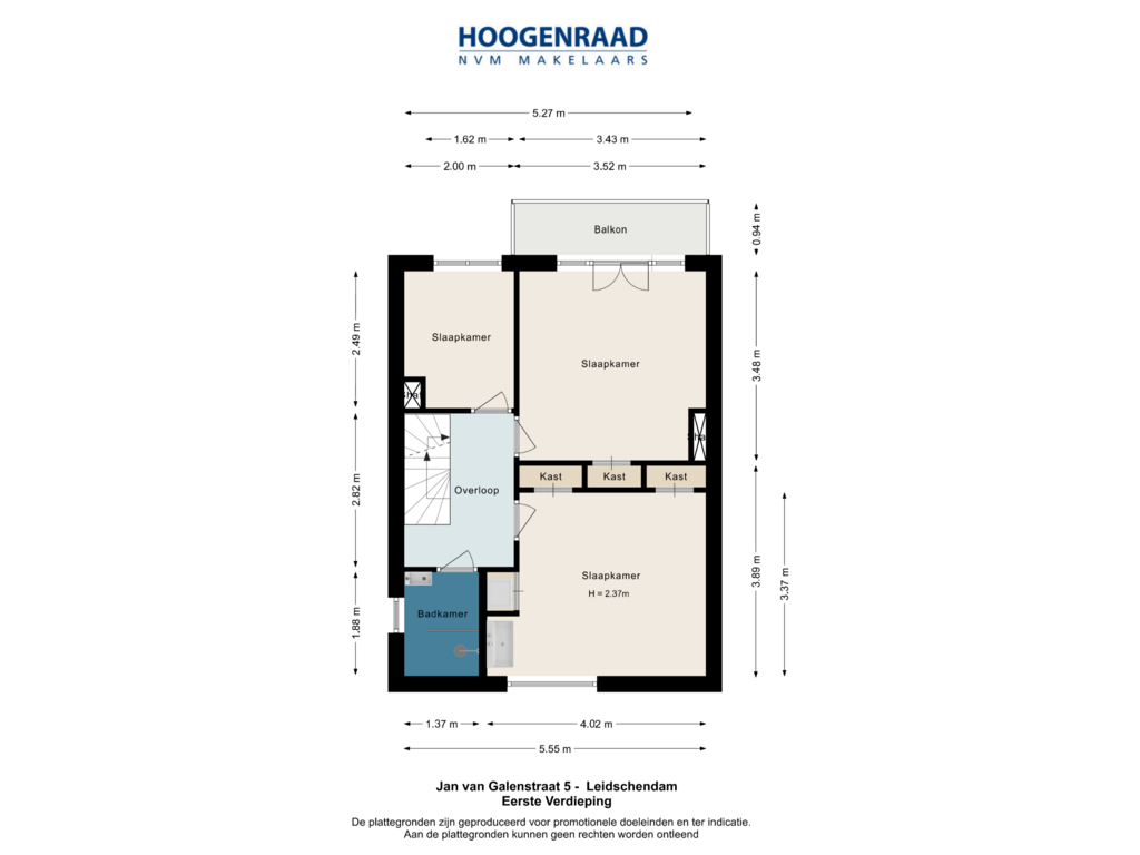 Bekijk plattegrond van Eerste verdieping van Jan van Galenstraat 5