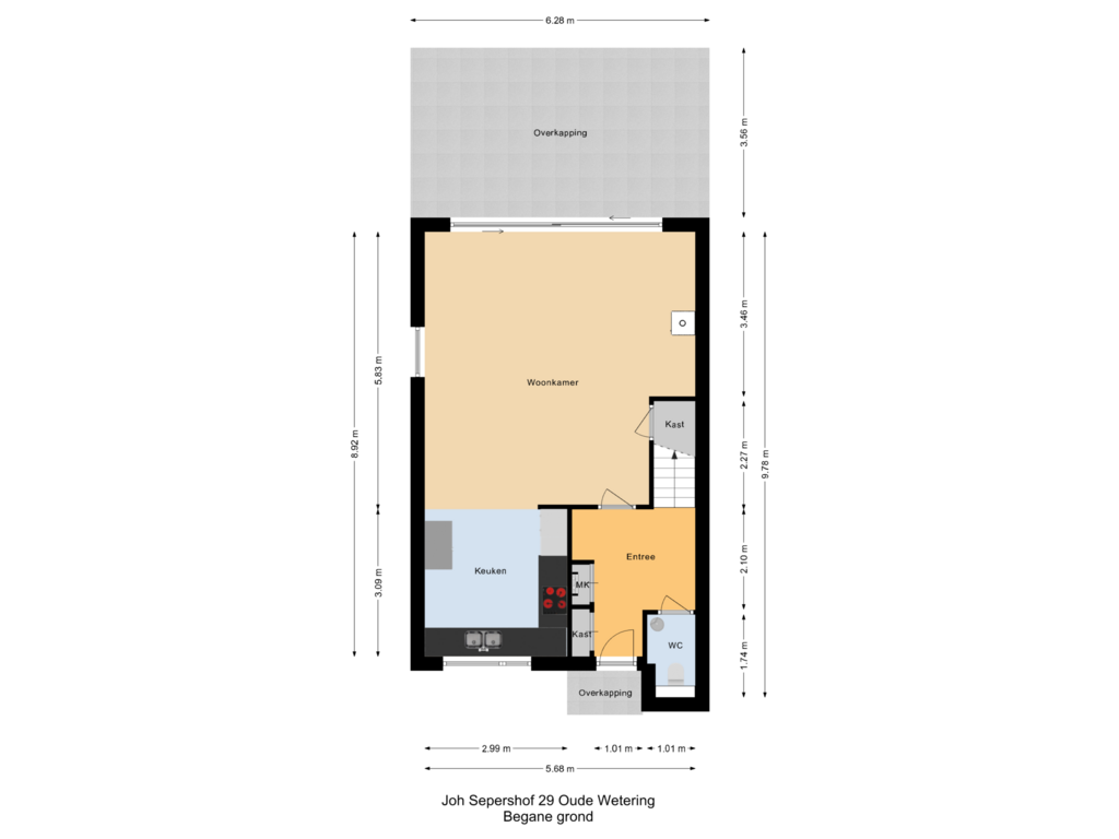 Bekijk plattegrond van Begane grond van Joh. Sepershof 29