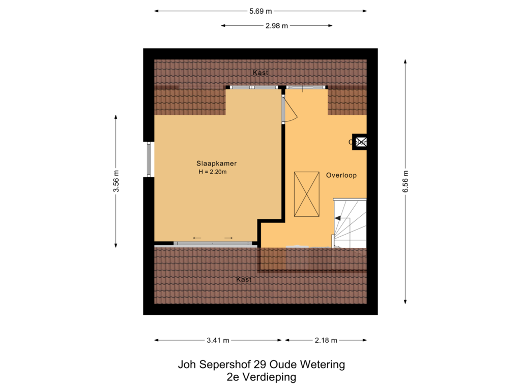 Bekijk plattegrond van 2e Verdieping van Joh. Sepershof 29