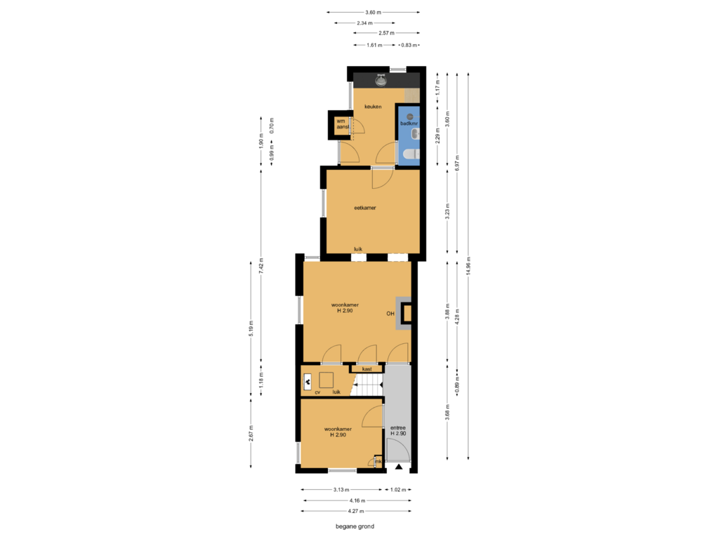 Bekijk plattegrond van begane grond van Oostdorperweg 93