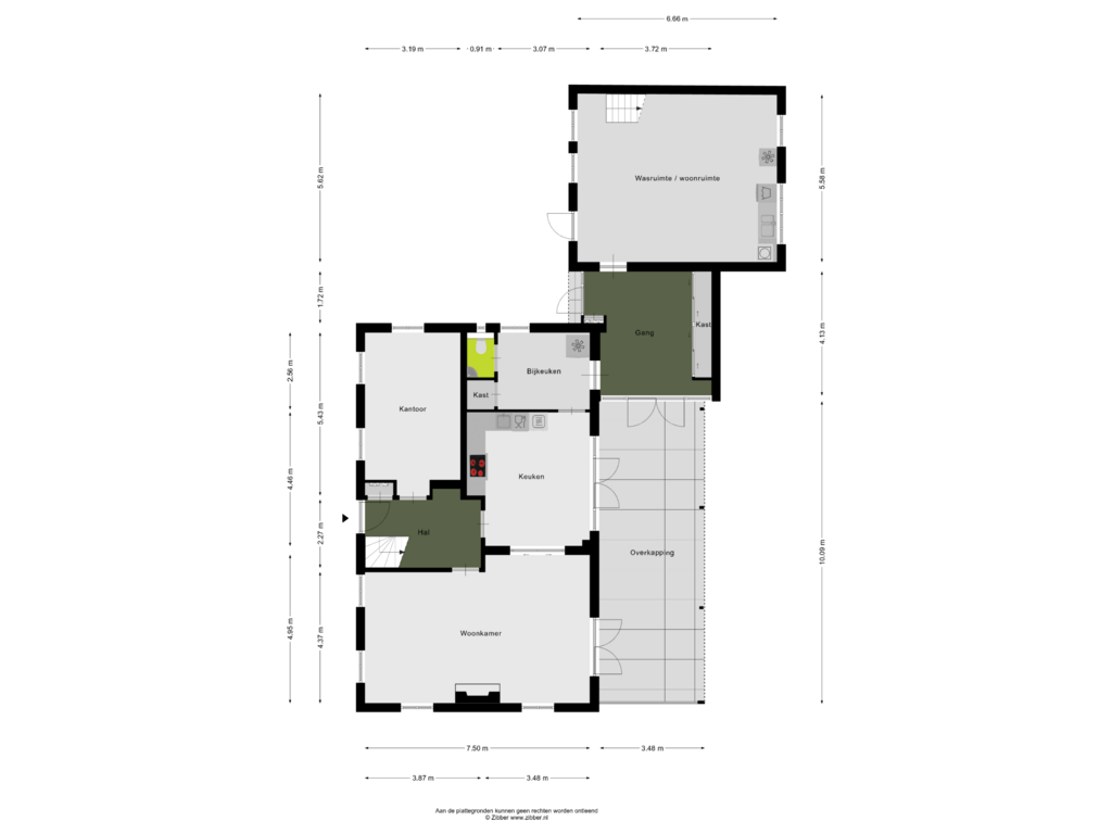 Bekijk plattegrond van Begane grond van Maasdijk 9