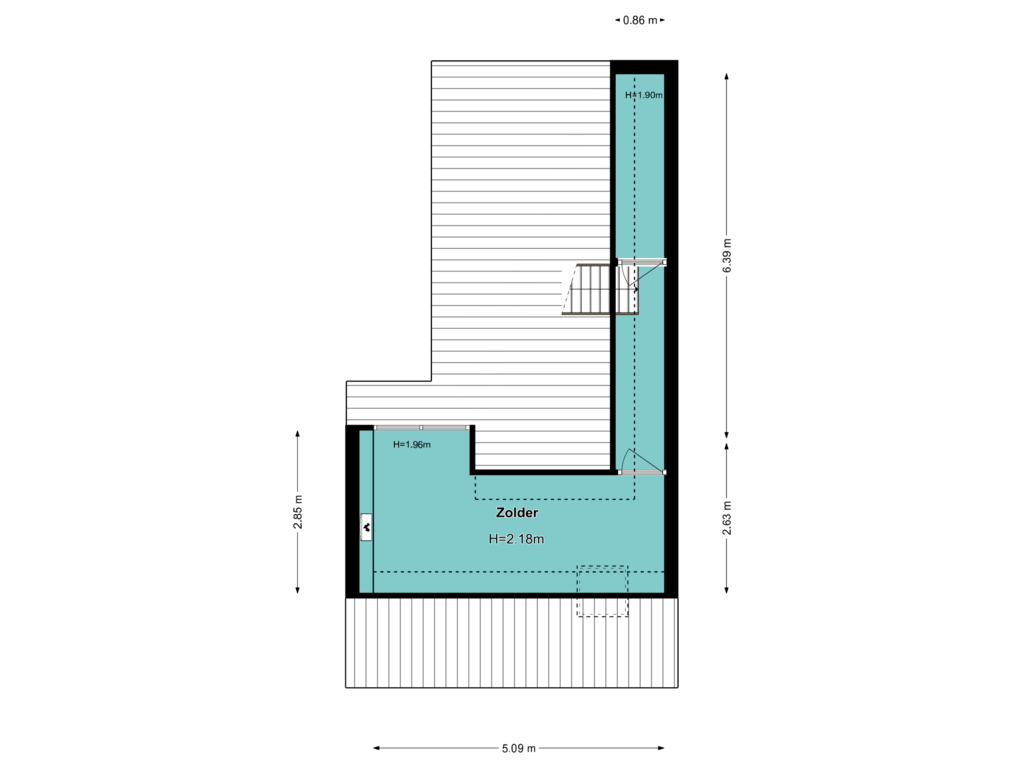 View floorplan of Tweede Verdieping of Neuweg 52