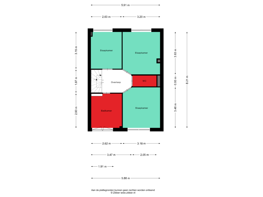 View floorplan of Eerste Verdieping of Nachtegaallaan 36