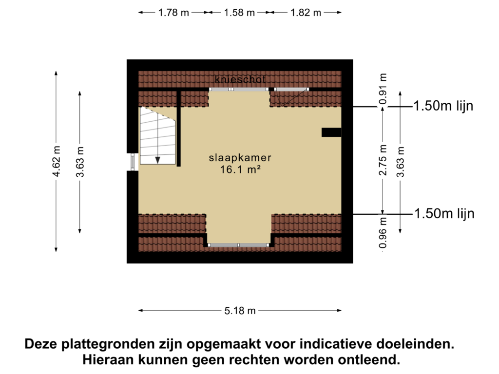 View floorplan of 1e verdieping of Friese Streek 27