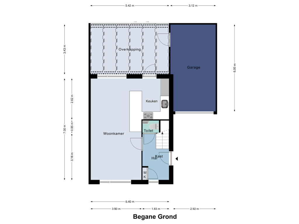 Bekijk plattegrond van Begane Grond van Lisztstraat 2