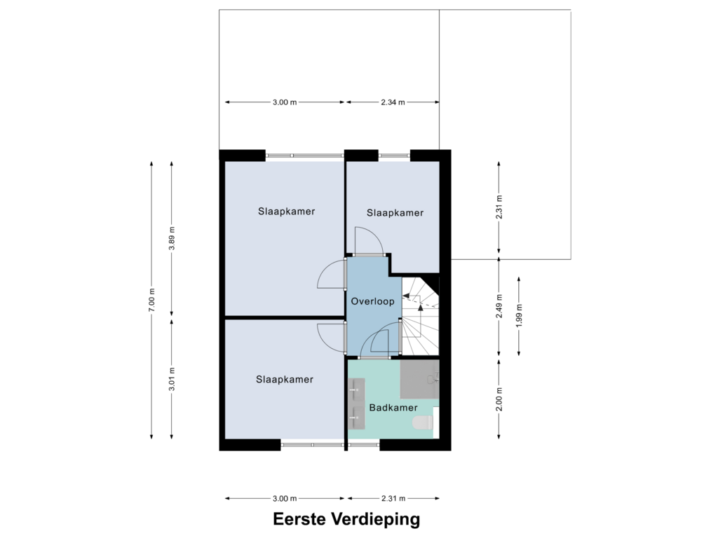 Bekijk plattegrond van Eerste Verdieping van Lisztstraat 2