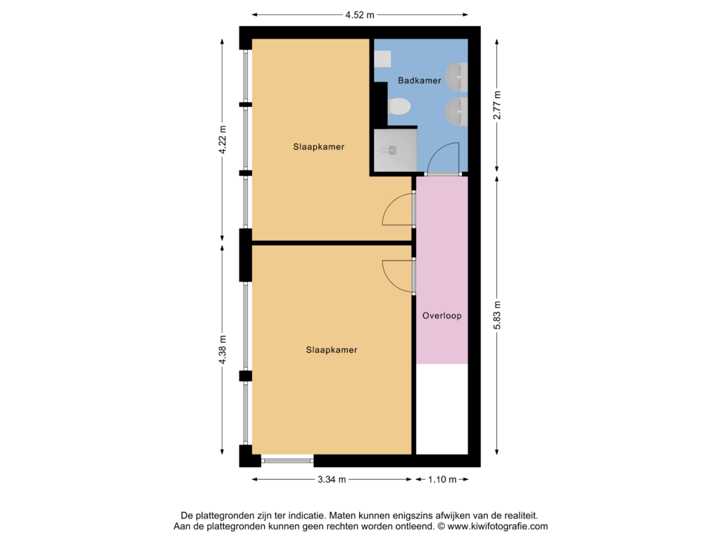 View floorplan of 1e Verdieping of Galileistraat 13