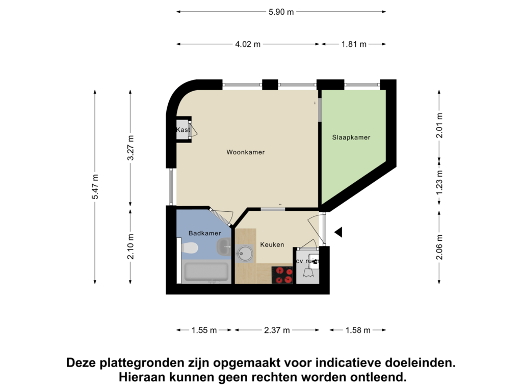 Bekijk plattegrond van Appartement van Westerkade 10-3R