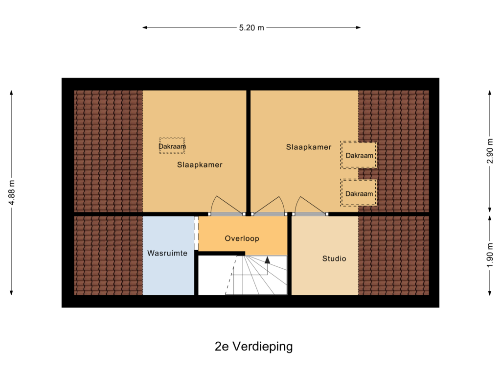 Bekijk plattegrond van 2e Verdieping van Brederostraat 22