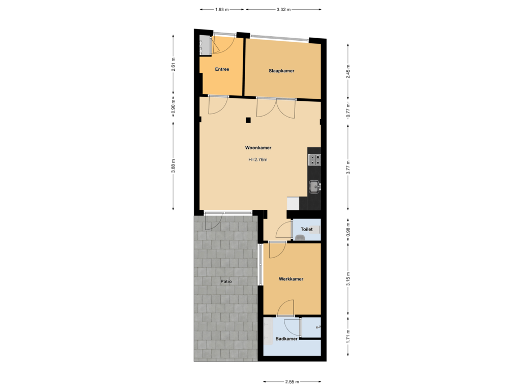 Bekijk plattegrond van Woonetage van Koningshof 1-B