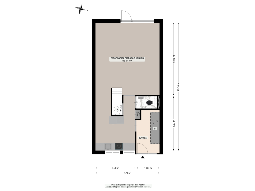 View floorplan of Begane grond of Damsterwaard 9