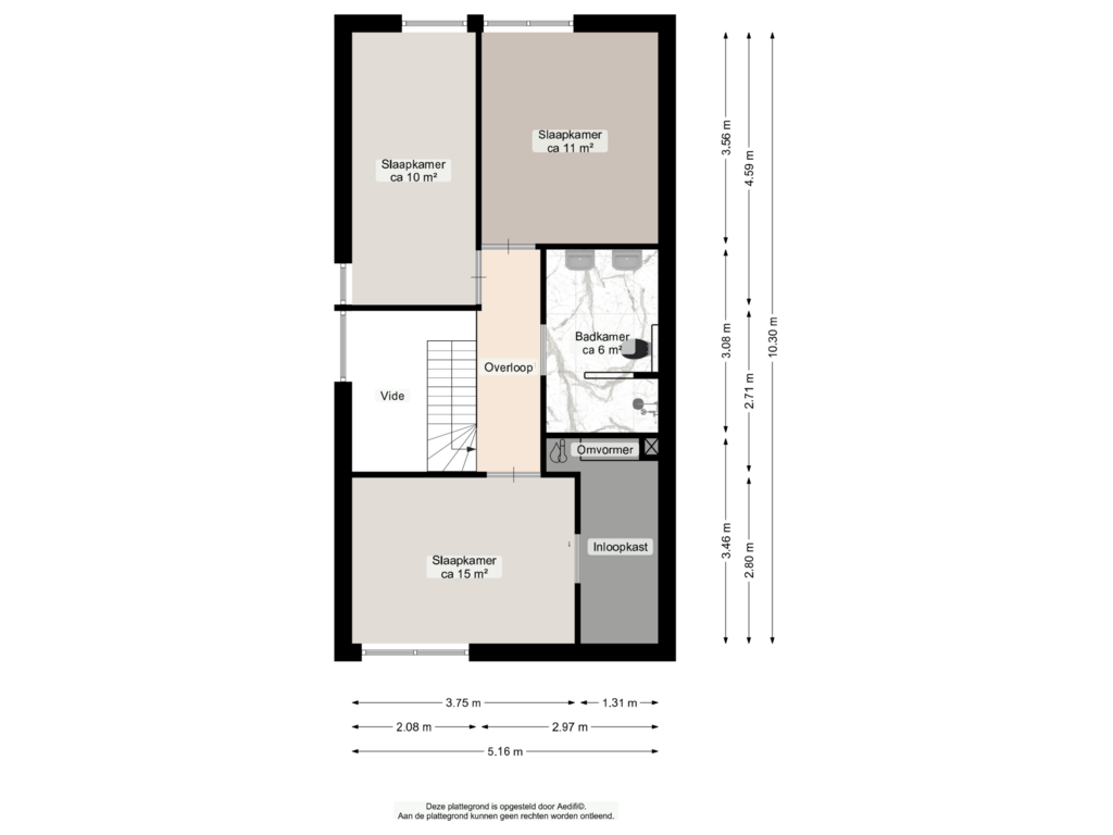 View floorplan of Eerste verdieping of Damsterwaard 9