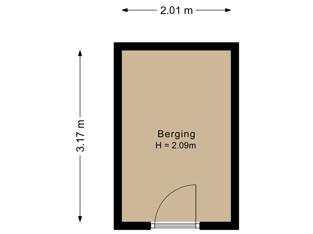 Bekijk plattegrond van Berging van Blekerstraat 77