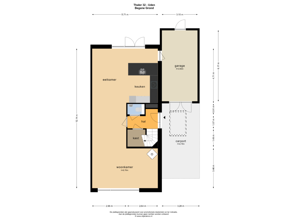 Bekijk plattegrond van Begane Grond van Thaler 32