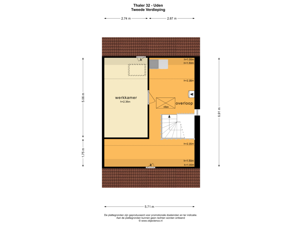 Bekijk plattegrond van Tweede Verdieping van Thaler 32