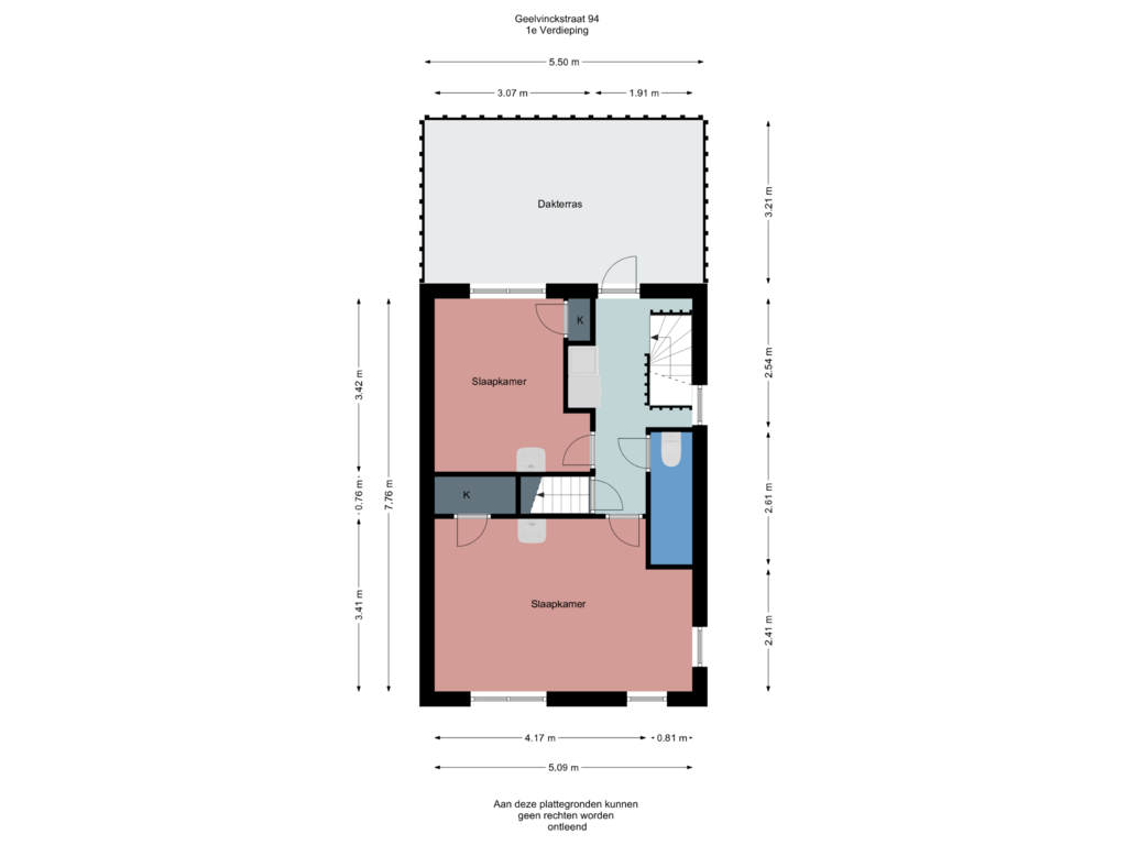 View floorplan of 1e Verdieping of Geelvinckstraat 94