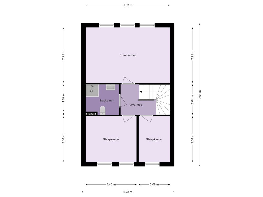 Bekijk plattegrond van Tweede verdieping van Valeriaan 27