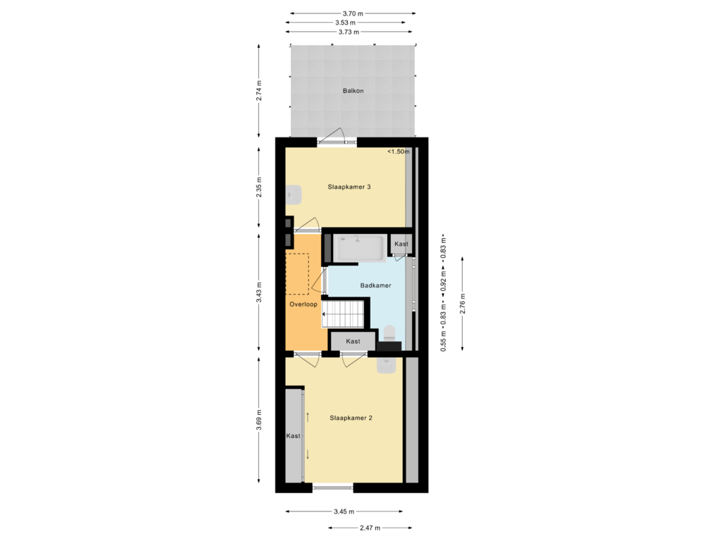 View floorplan of Eerste Verdieping of M.C.Verloopweg 19