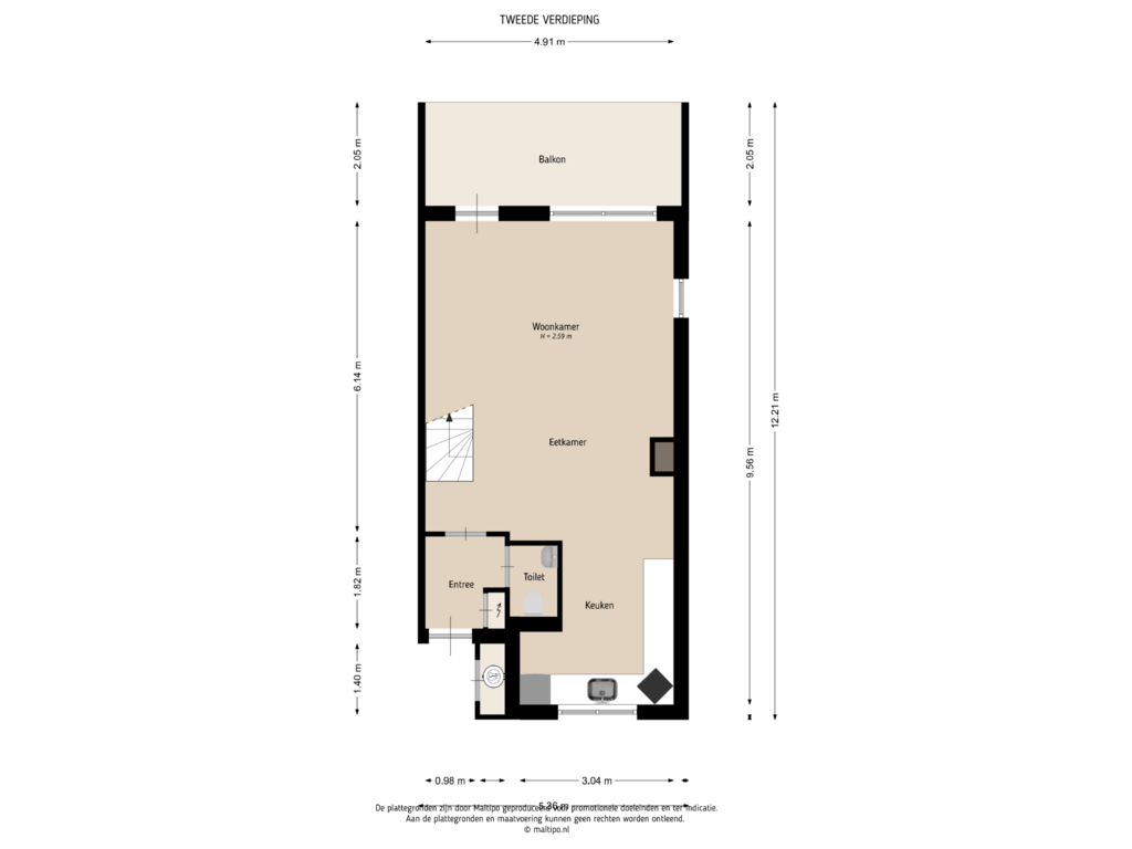 Bekijk plattegrond van Tweede verdieping van Albert van Dalsumlaan 9