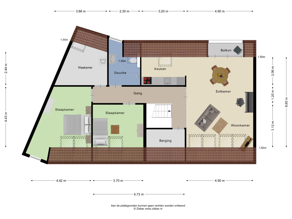 Bekijk plattegrond van Tweede verdieping van Otto Eerelmanstraat 9-A