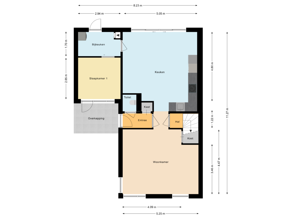 Bekijk plattegrond van Begane Grond van De Wrongel 24