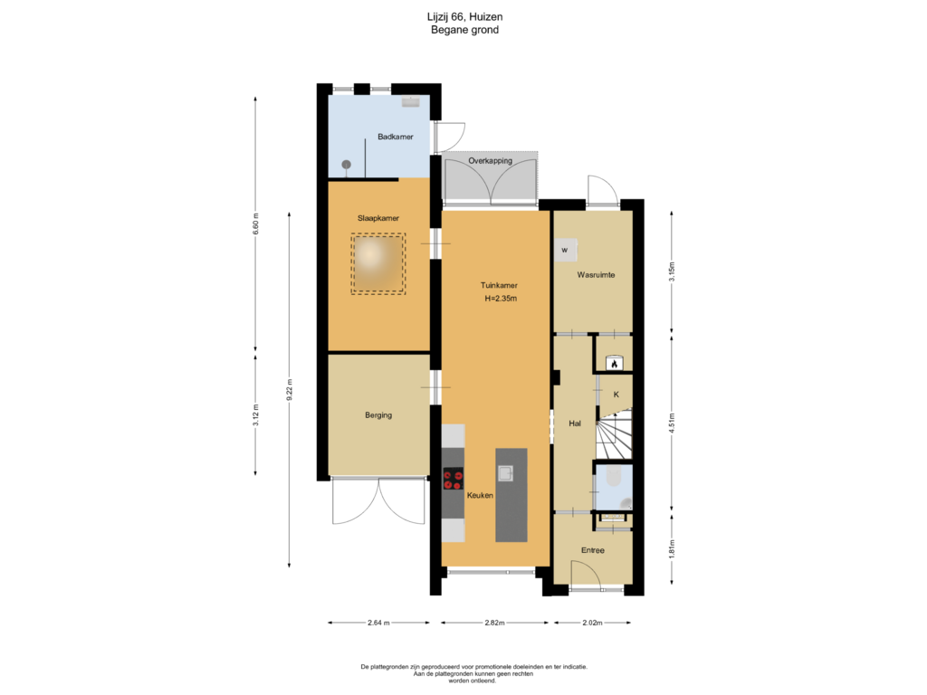 View floorplan of Begane grond of Lijzij 66