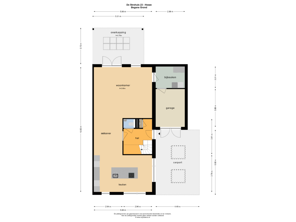 Bekijk plattegrond van BEGANE GROND van de Strohuls 23