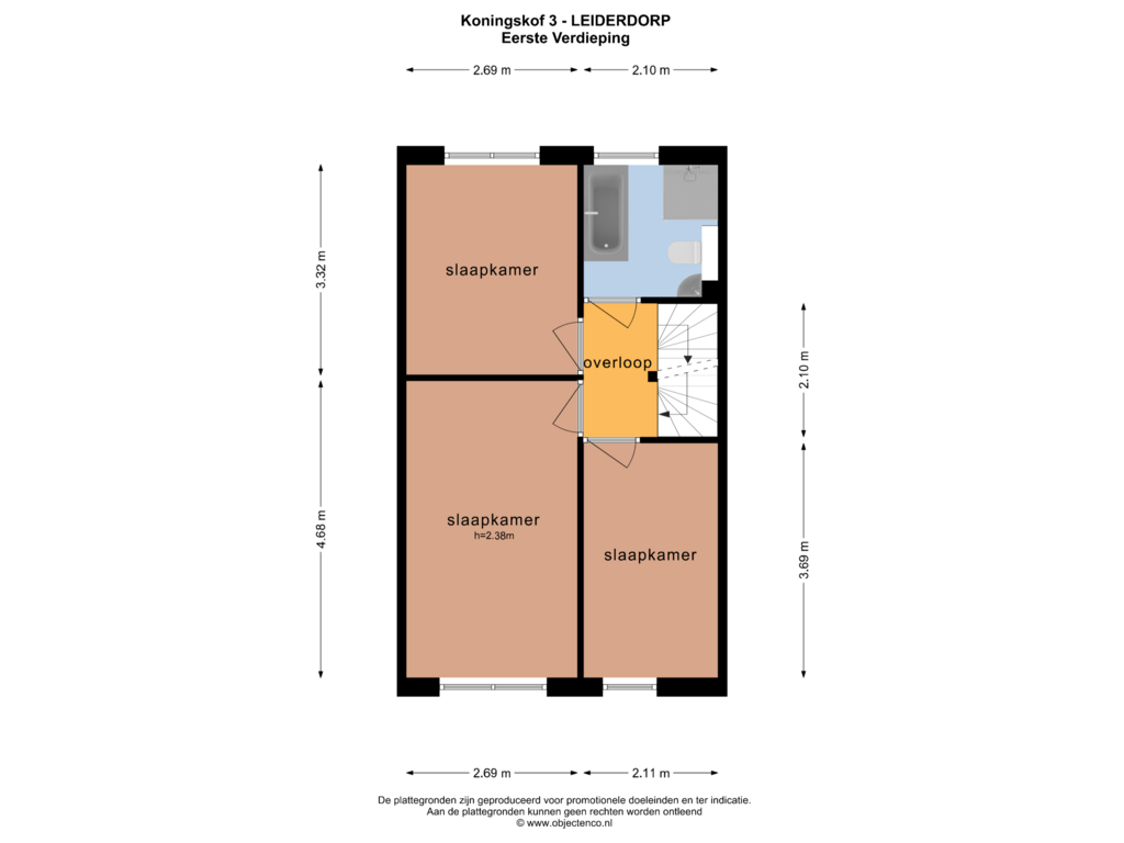 Bekijk plattegrond van EERSTE VERDIEPING van Koningshof 3