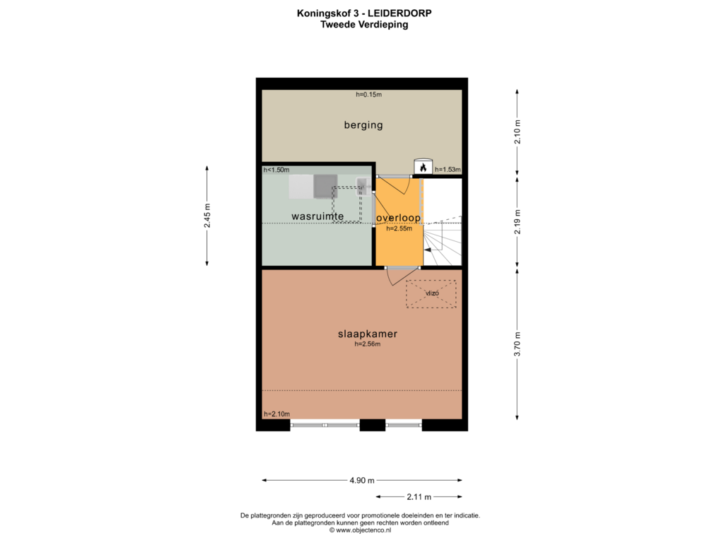 Bekijk plattegrond van TWEEDE VERDIEPING van Koningshof 3