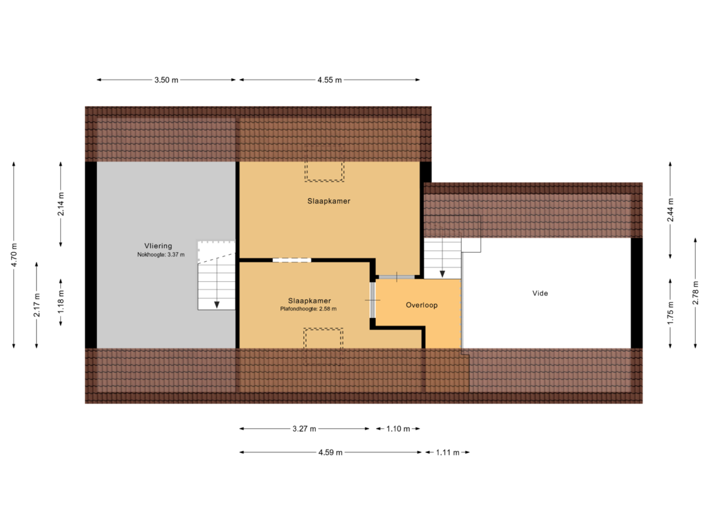 View floorplan of 1e Verdieping of Molenstraat 42