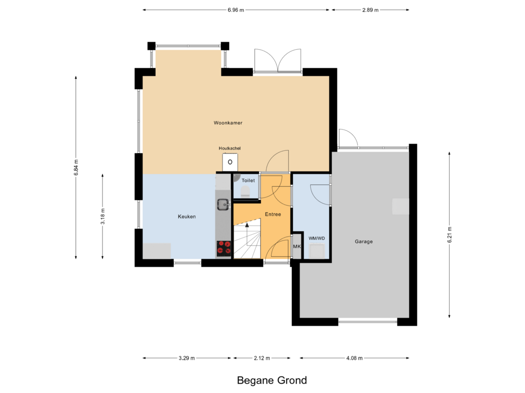 Bekijk plattegrond van Begane Grond van De Greiden 41