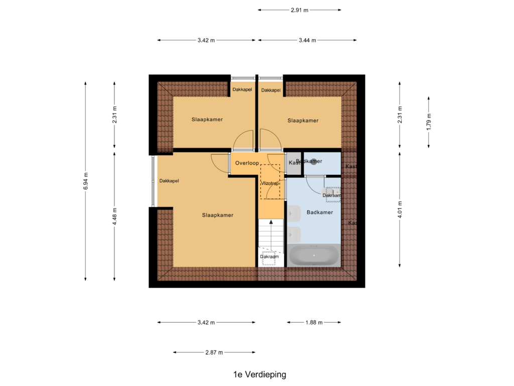 Bekijk plattegrond van 1e Verdieping van De Greiden 41